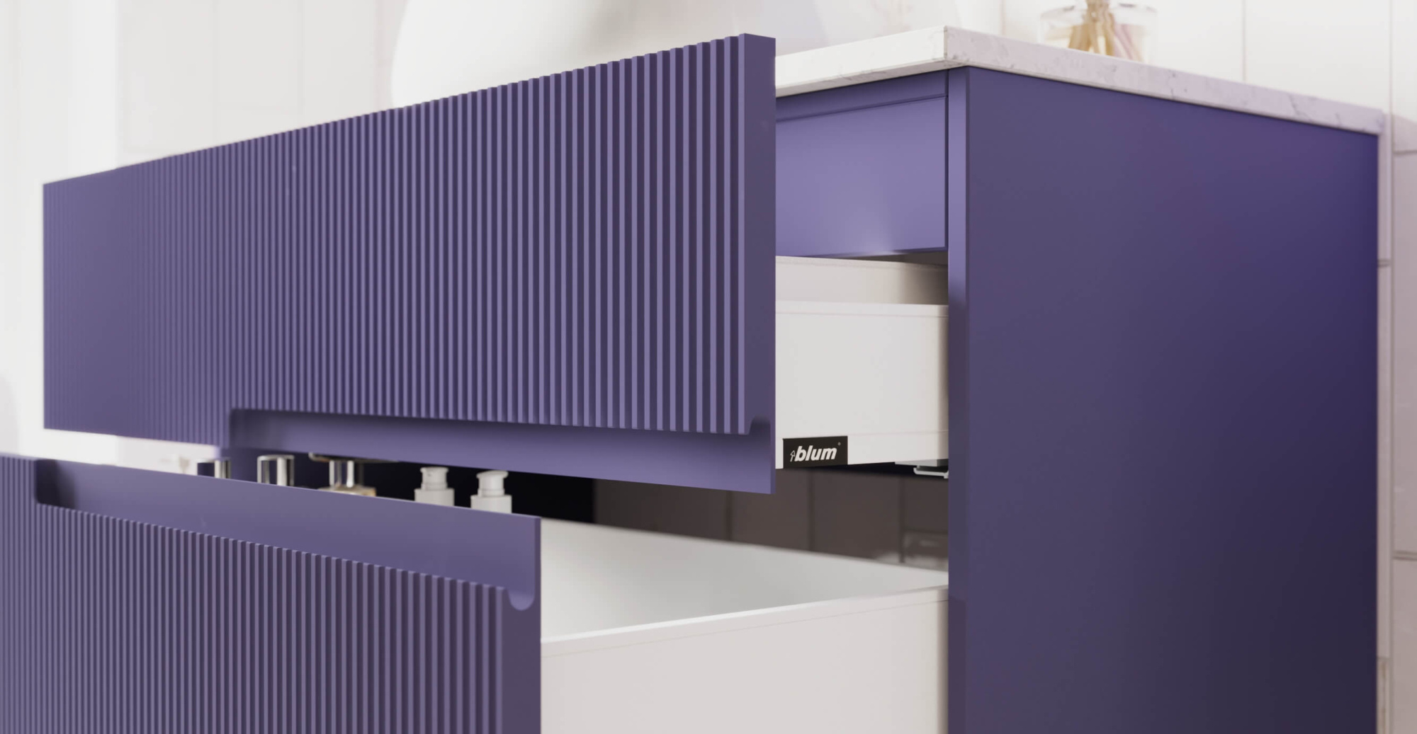 Тумба под раковину подвесная SOLO 1000 с фрезерованными фасадами