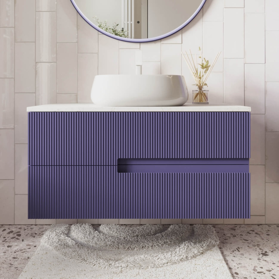 Тумба под раковину подвесная SOLO 1000 с фрезерованными фасадами