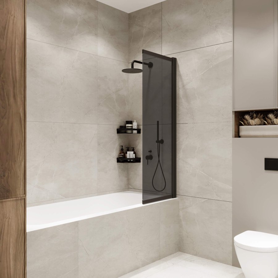 Шторка на ванну слайдер Mebelvann Ben 801 145х100