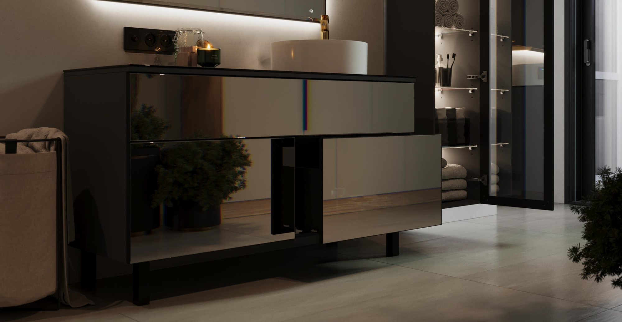 Тумба под раковину напольная FRESCO 1400 Рамочные фасады