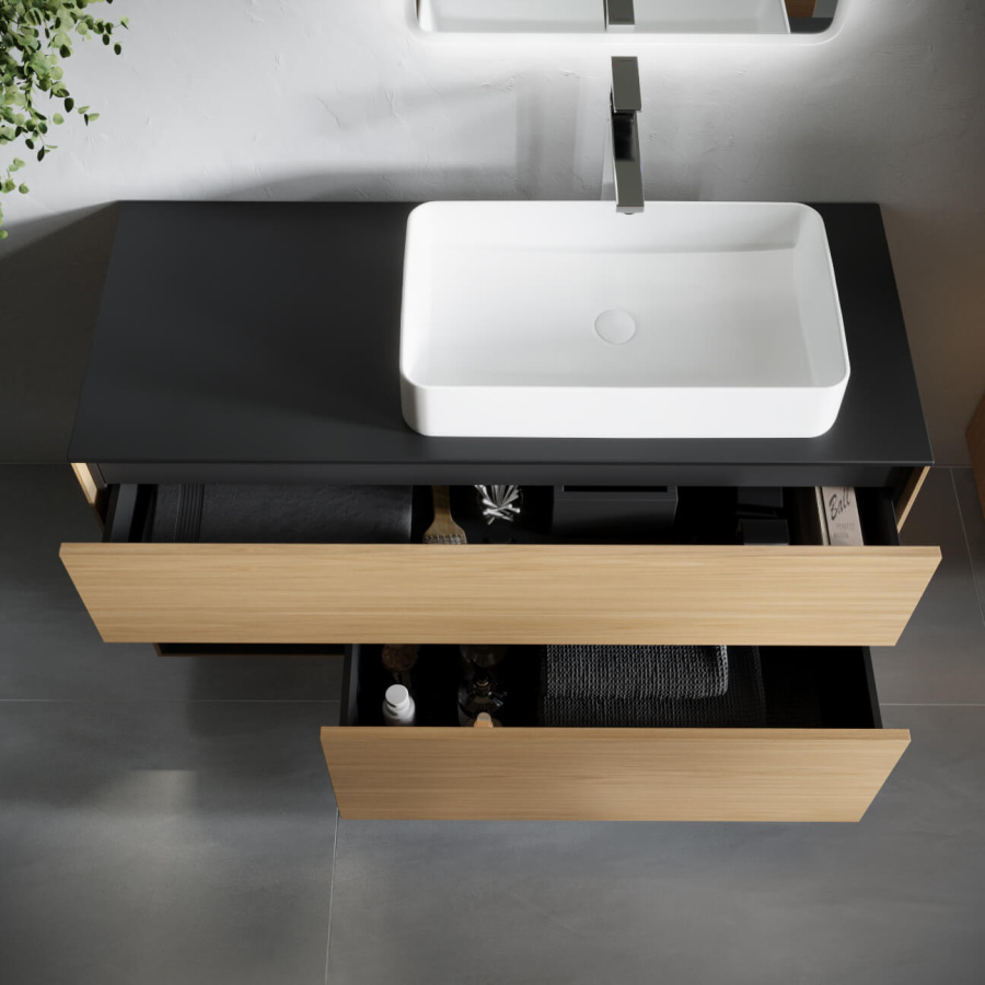 Тумба подвесная со столешницей DENALI WOOD 1200