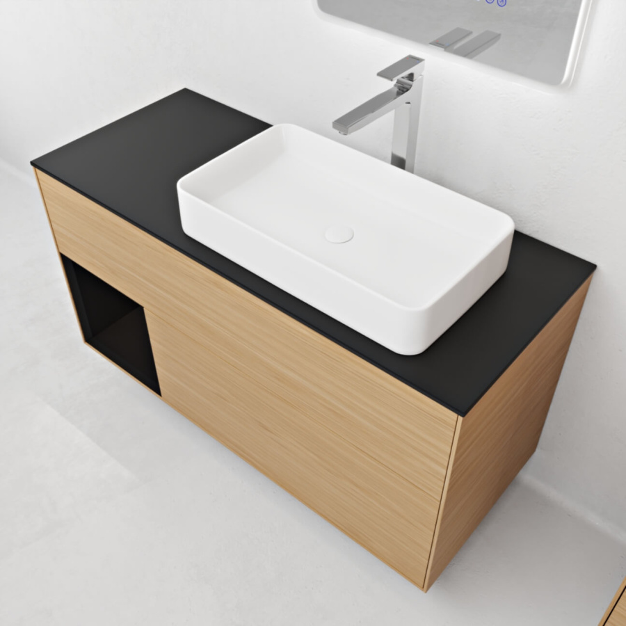 Тумба подвесная со столешницей DENALI WOOD 1200