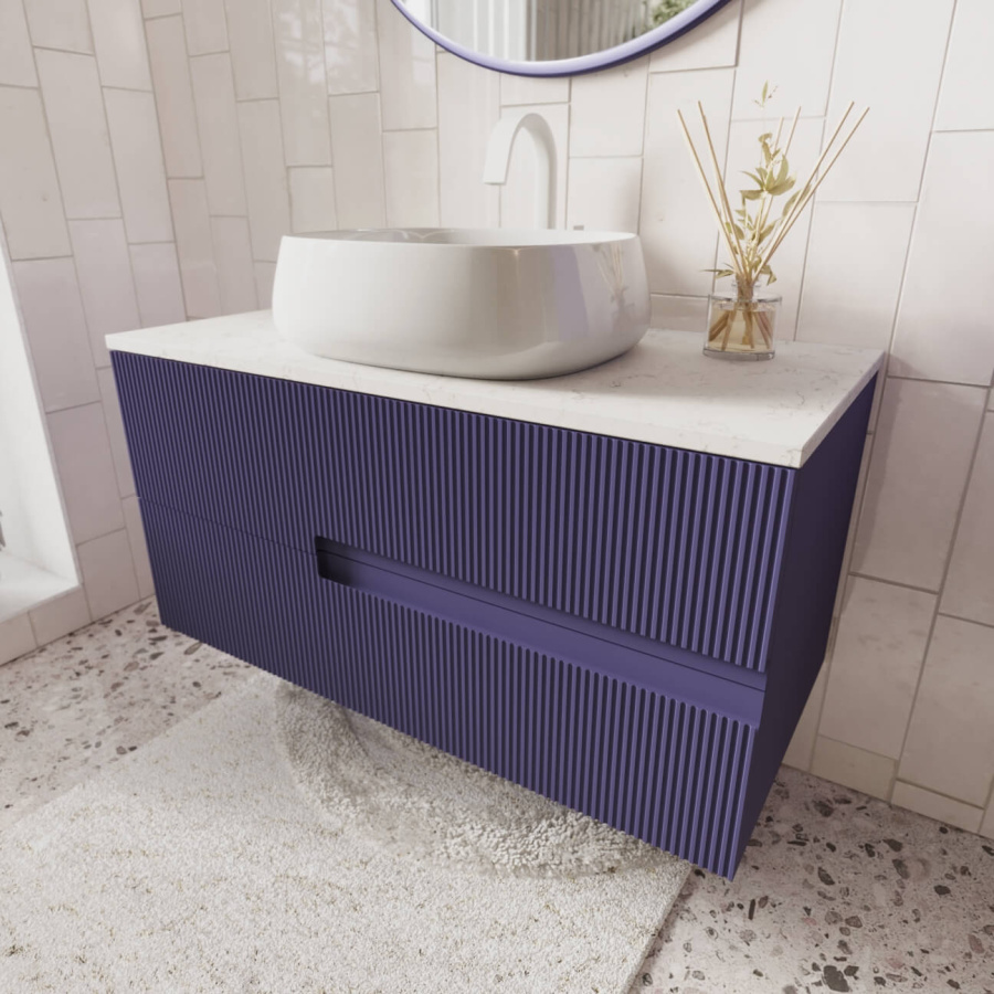 Тумба под раковину подвесная SOLO 1000 с фрезерованными фасадами