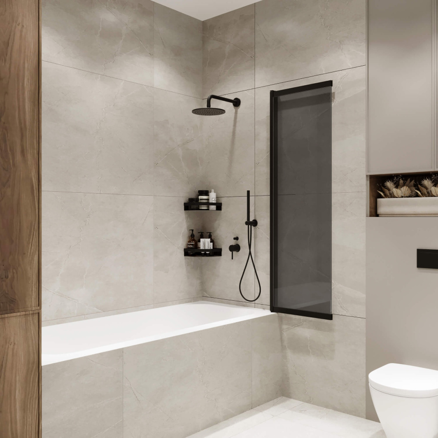 Шторка на ванну слайдер Mebelvann Ben 801 145х100