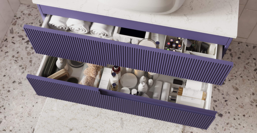 Тумба под раковину подвесная SOLO 1000 с фрезерованными фасадами